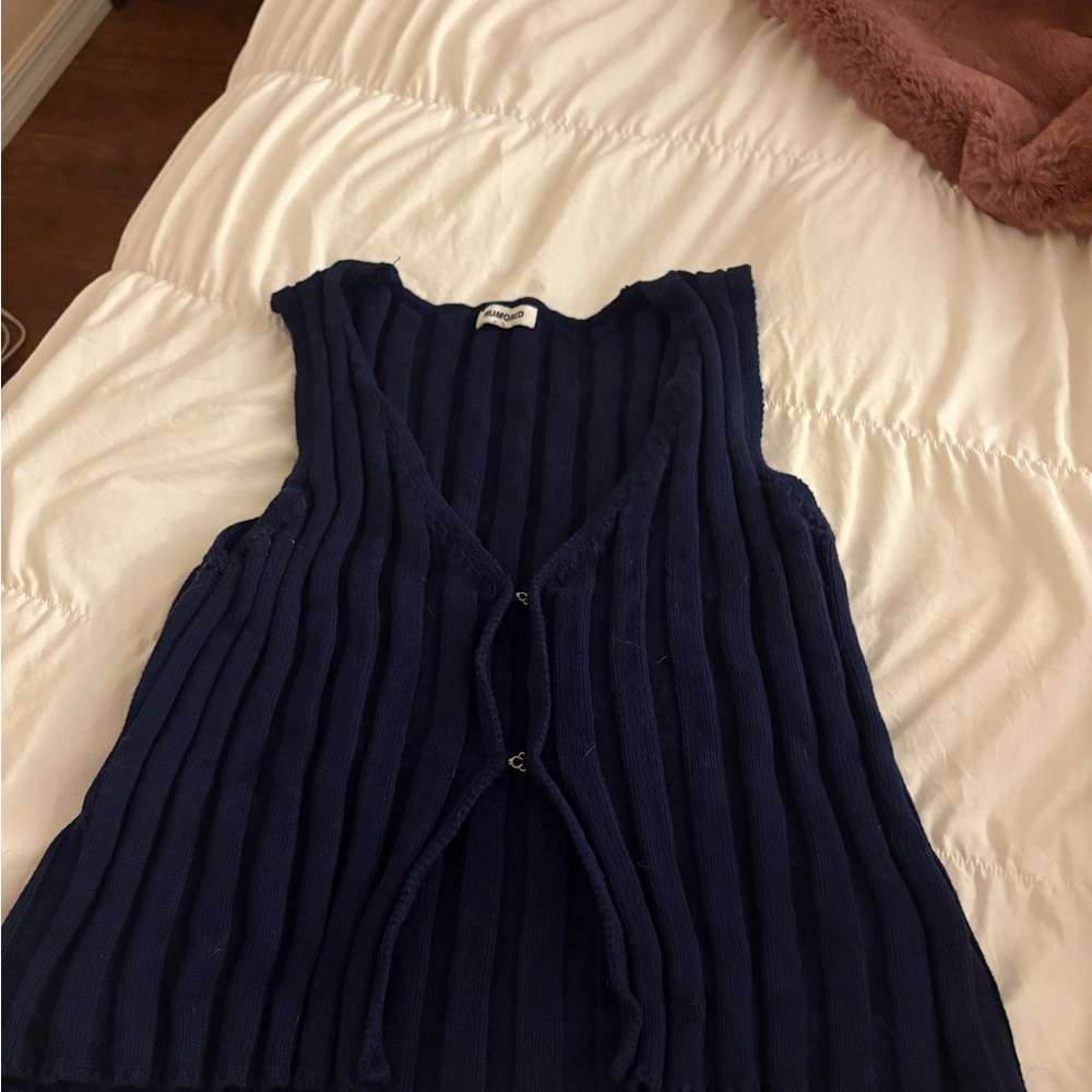 Rumored Deep Blue Sleeveless Knit top
